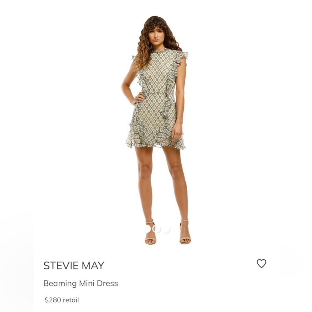 Stevie May Beaming Mini Dress Lightweight Flowy Date nite Career Creme Size Med